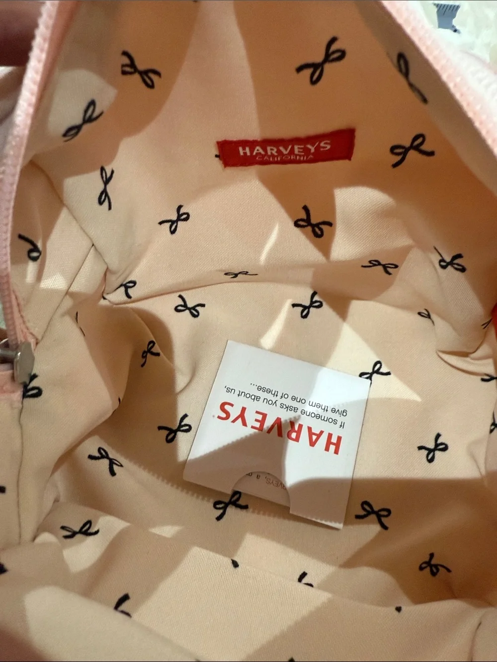 Harvey’s Seatbelt Elegant Pink Bow Cosmetic Bag